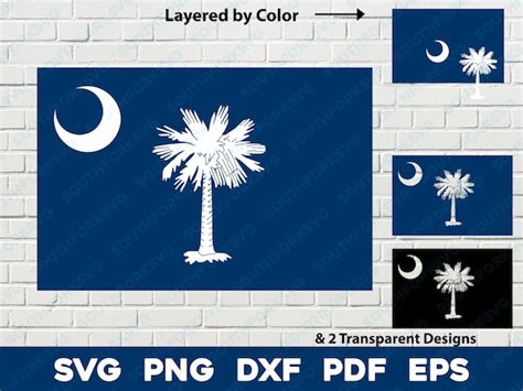 South Carolina State Flag Svg Png Dxf Eps Pdf Vector Graphic Etsy