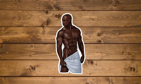 Sexy Black Man Sticker Naked Male Sticker Hot Men Sticker Adult Sticker Pin Up Decal Male