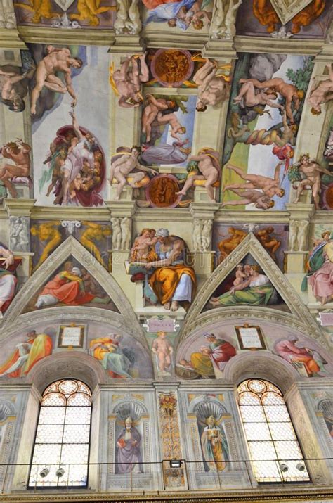The sistine chapel stands on the foundation of an older chapel called the capella magna. Sistine Chapel Ceiling Paintings Editorial Stock Photo ...