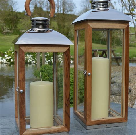 Tall Wood Candle Lantern Wood Garden By Za Za Homes