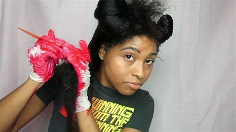 How To Dyecolor Natural Hair Black To Red Tutorial No