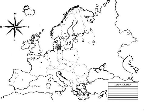 Pinto Dibujos Mapa De Europa Sin Nombres Para Colorear