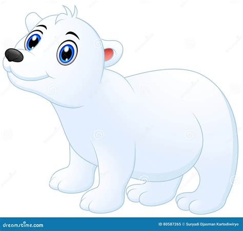 Cute Polar Bear Cartoon Stock Vector Illustration Of Young 80587265
