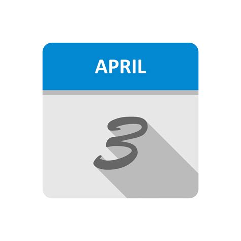 April 3rd Date On A Single Day Calendar 507755 Vector Art At Vecteezy