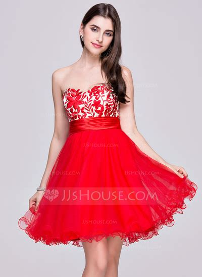A Lineprincess Sweetheart Shortmini Tulle Lace Homecoming Dress With