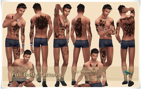 Sims 4 Ccs The Best Full Body Tattoos By Hoppel785