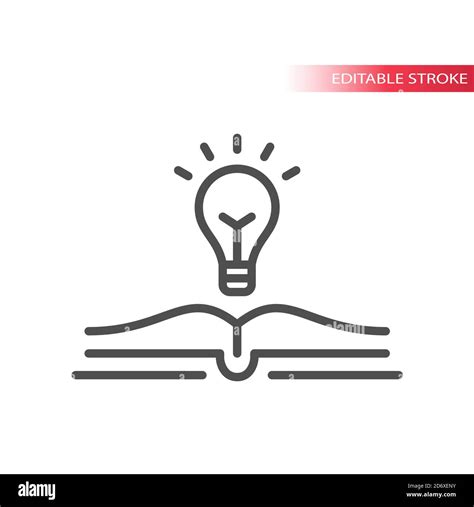 Light Bulb And Open Book Vector Icon Lightbulb Knowledge Education
