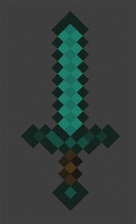 Minecraft Diamond Sword 3d By Threefruits