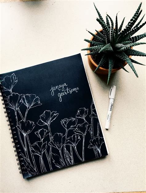 Flower Sketchbook Cover Sketchbook Cover Book Cover Art Diary Cover Design