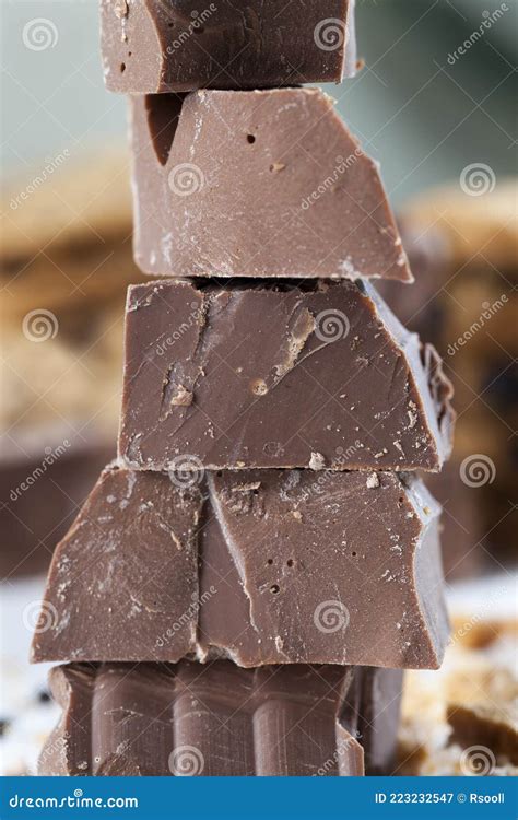 Large Chunks Of Milk Chocolate Stock Image Image Of Cookies Culinary