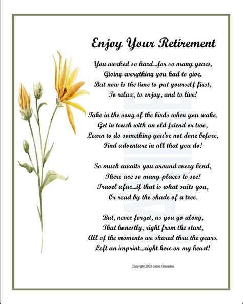 Retirement Poem Digital Download Retirement T Present Print Verse