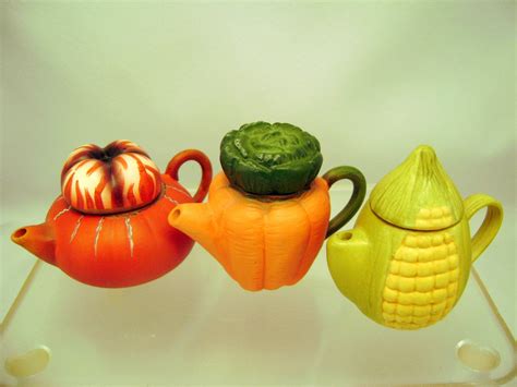 Miniature Teapot Collection 3 Vegetable Tiny Teapots