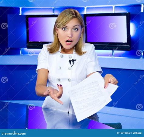 Shocking news stock image. Image of blue, newsreader - 15310565