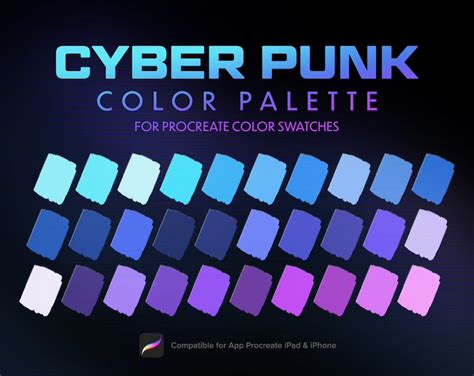 Cyberpunk Neon Farbpalette Futuristische Lichtfarbe Etsyde Rgb