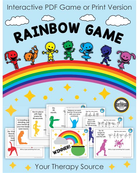Rainbow Exercise Game For Kids Your Therapy Source