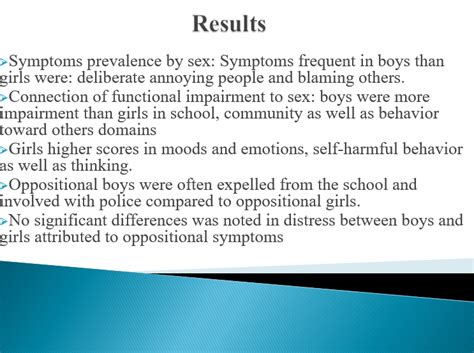 Sex Differences In Oppositional Defiant Disorder Power Point