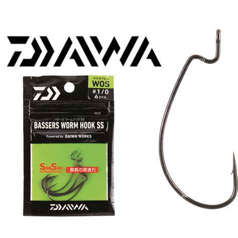 Hamecons Daiwa Saq Sas Bassers Worm Hook Wos Peche Carnassiers