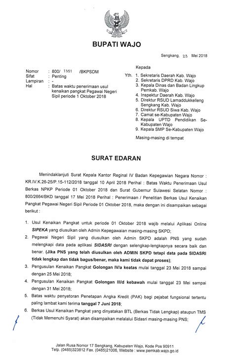 Contoh Surat Edaran Bupati Delinewstv