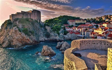 Download Wallpapers Dubrovnik Summer Harbor Sunset Croatia Europe