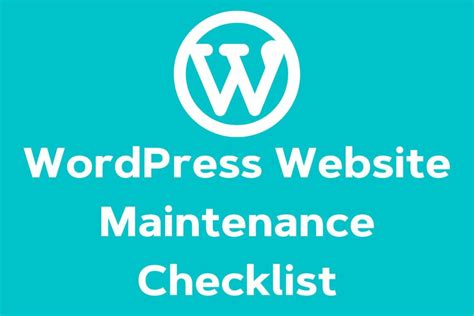 Wordpress Website Maintenance Checklist 15 Tasks Ultida