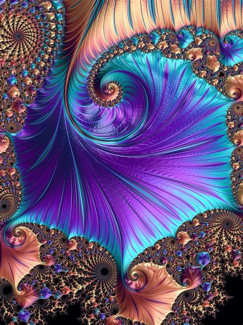 Gorgeous Blue And Purple Fractal Психоделическое искусство Фракталы