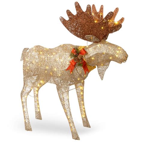 National Tree Company 48 In Moose Decoration With White Led Lights Df