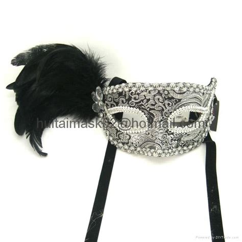sex leopard print mask leopard spotted party mask with feather for female huitai china