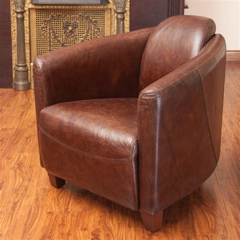Home Loft Concepts Mcpherson Leather Club Chair And Reviews Wayfair
