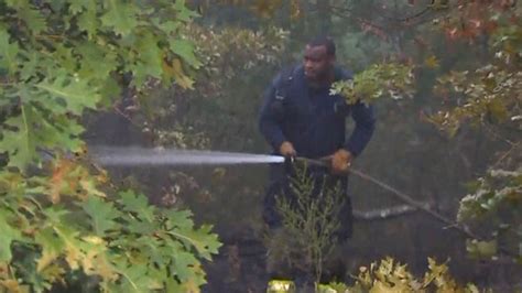 firefighters battle brush fire in west roxbury cbs boston