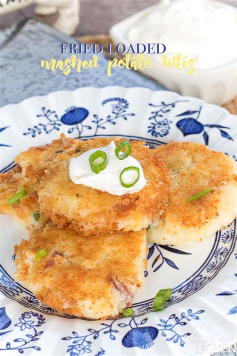 Put those leftover potatoes to good use and fry up some cheesy mashed potato bites. Fried Loaded Mashed Potato Bites - This Silly Girl's Kitchen