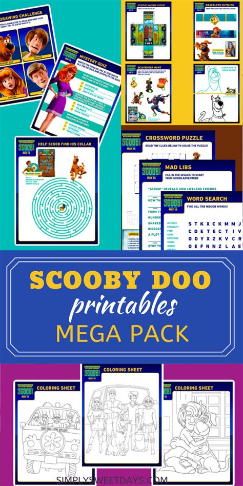 Scoob Movie Printable Activity Pages Simply Sweet Days Scooby Doo Birthday Party Halloween