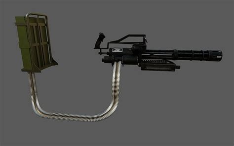 3d Model Minigun M134 With Ammunition Backpack Vr Ar Low Poly
