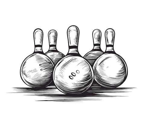 Premium Vector Bowling Ball And Bowling Pins Vector Illustration