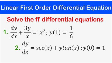 🔵15 Linear Differential Equations Initial Value Problems Solving