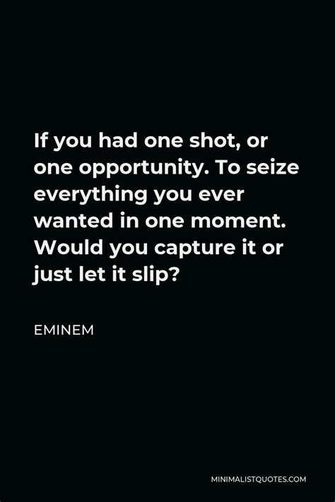 Eminem Quote If You Had One Shot Or One Opportunity To Seize
