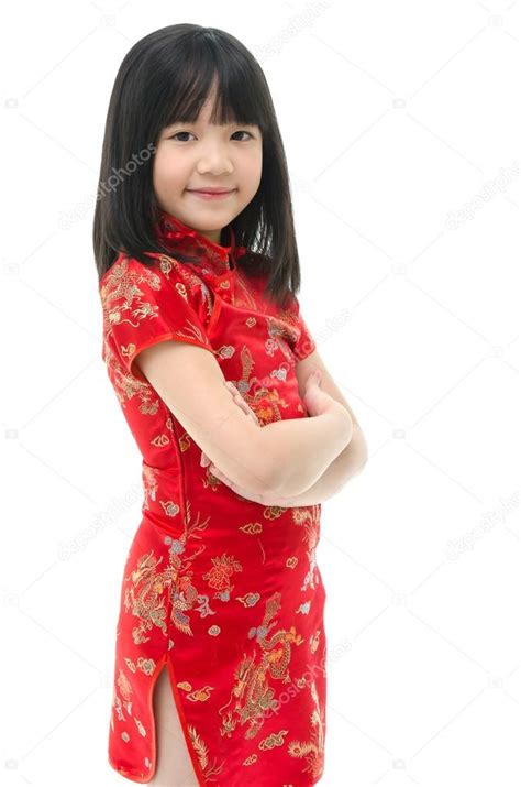 Hermosa Chica Asiática Usando Vestido Chino Fotografía De Stock © Lufimorgan 73995805