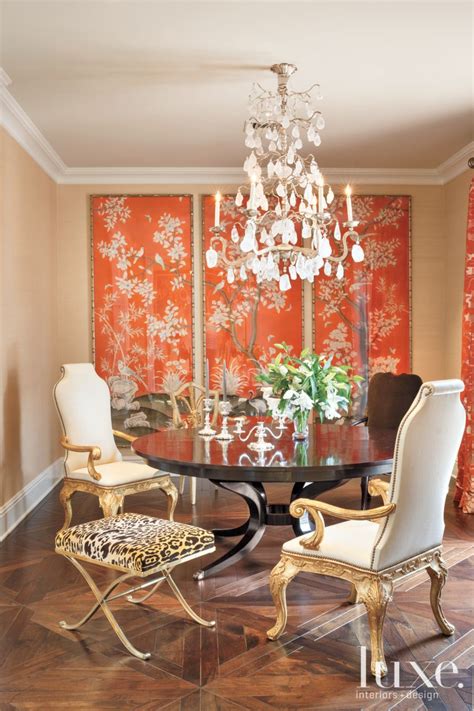 Orange And White Traditional Dining Room Decor Traditional Dining