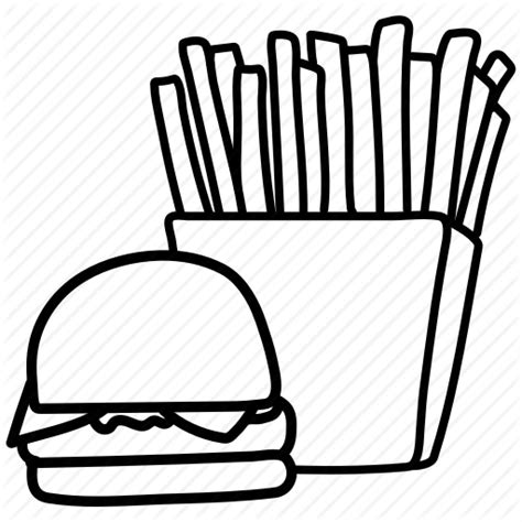 Burger And Fries Drawing At Explore Collection Of