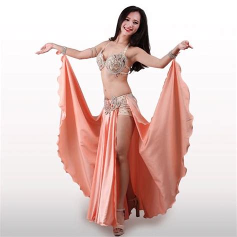 Egyptian Belly Dance Maxi Skirt Costume Set Pink Dressing