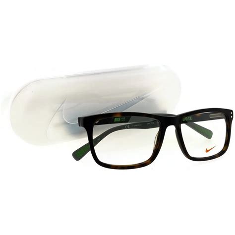 Nike 7238 200 54 Square Mens Tortoise Frame Clear Lens Genuine Eyeglasses Nwt