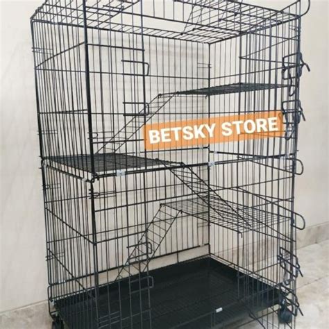 Jual KANDANG KUCING TINGKAT 3 SIZE XL TINGGI 100CM BESAR Shopee Indonesia