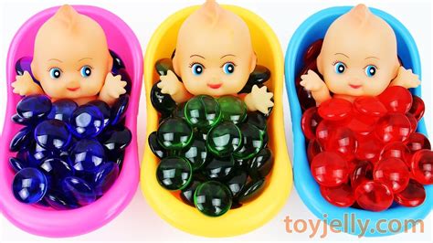 Learn Colors Triple Baby Doll Candy Bath Time Surprise Egg Baby Toys