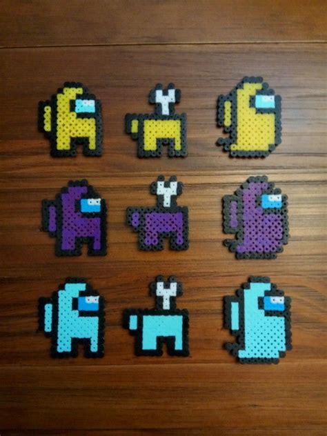 Made Some Among Us Crewmates As Perler Beads Easy Perler Beads Ideas