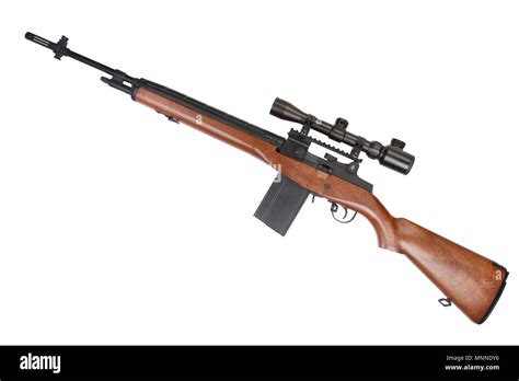 Sniper Rifle M14 Isolated On White Background Stock Photo Alamy