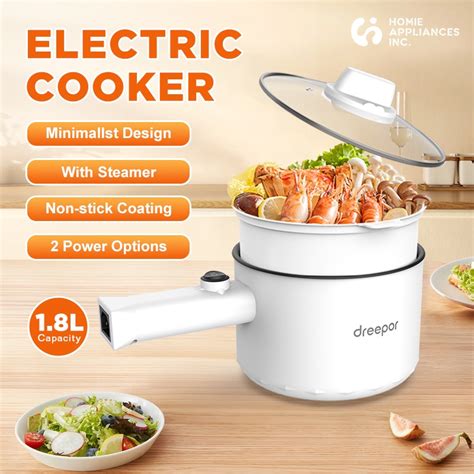 Dreepor Mini Rice Cooker L Multi Function Cooker Non Stick Inner Pot