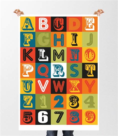 Printable Alphabet Poster Abc Print Circus Typography Poster Instant