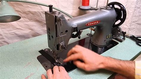 Consew 28 Needle Feed Walking Foot Industrial Sewing Machine Youtube