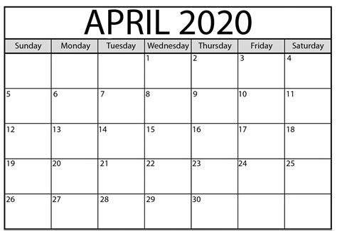 Just press the print button then you got a calendar. April 2020 Printable Calendar on We Heart It