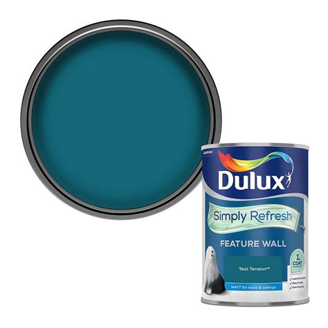 Dulux Simply Refresh Feature Wall One Coat Matt Emulsion Paint Teal