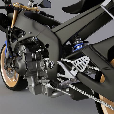 Yamaha R6 Motorcycle Engine 3ds